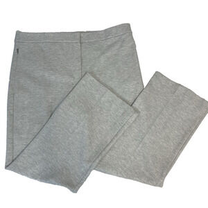 Theory Trouser Pants size 12 Gray White Herringbone Stretch Career Straight Leg